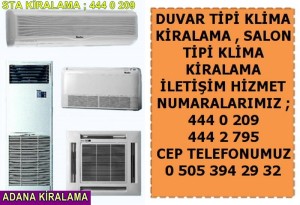 Adana duvar salon tipi klima kiralama fiyatları