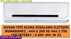Adana sta kiralama duvar tipi klima fiyatı