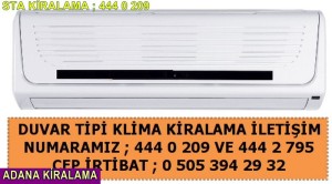 Adana kiralama duvar tipi klima fiyatı