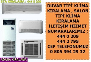 Adana sta duvar salon tipi klima kiralama fiyatları