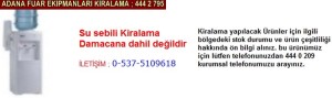 Adana su sebili kiralama firması iletişim ; 0 505 394 29 32